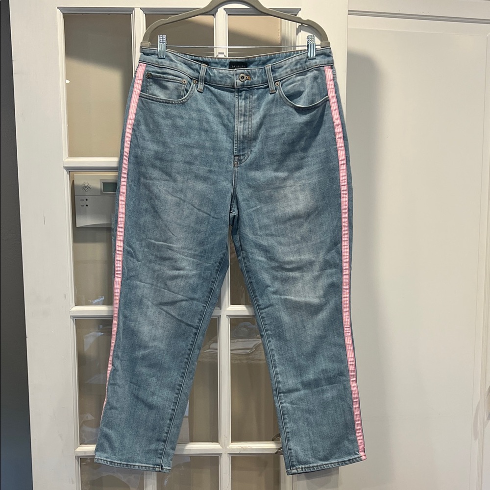 Talbots Blue Jeans with Pink Stripe